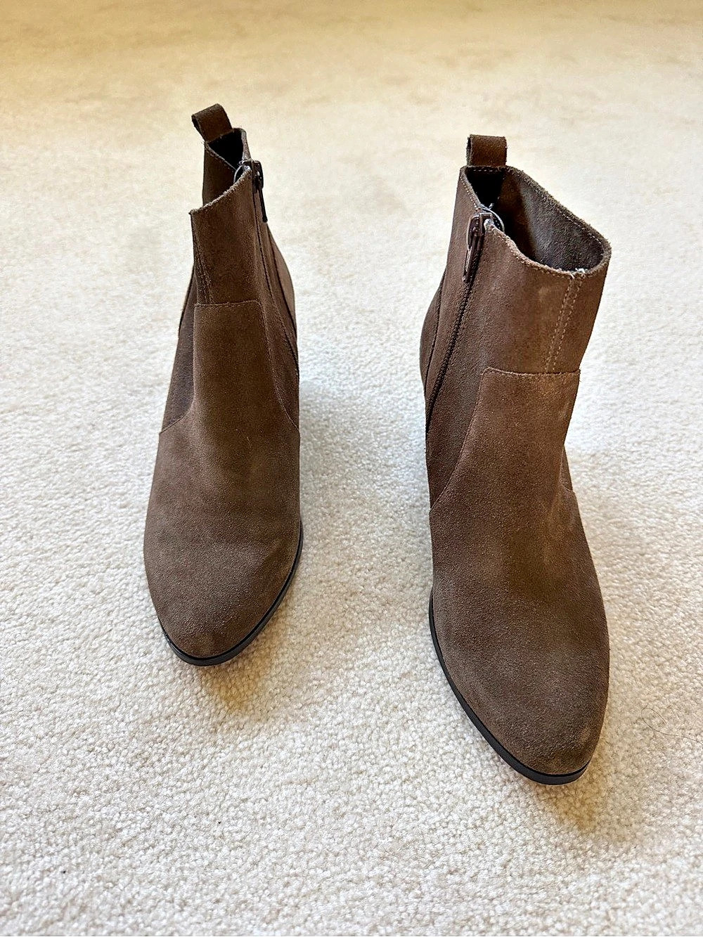 Brown Almond Toe Ankle Boots I light brown